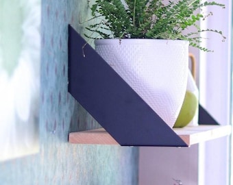 Metal Shelf Brackets (Set of 2): Sturdy Modern Support, Custom Colors