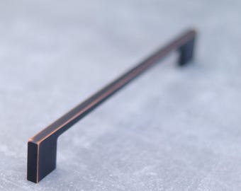 Maniglia per cassetto unica in bronzo anticato – Accessorio per mobili con finitura rame vintage
