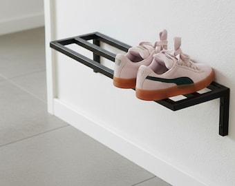 Metalen schoenenrek voor aan de muur - hal, kast moderne schoenenopberger. Aangepaste maten en kleuren beschikbaar.
