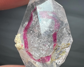 78 ct SÄLLSYNT! Naturlig Enhydrokvarts invändig rörlig vattendroppe från Pakistan