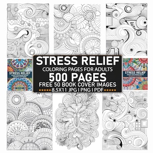 Zentangle 500 Pattern Pages | Stress Relief Adult Coloring Book | Whimsical Mandala Animals and  DIY Coloring Pages for Teens & Adults