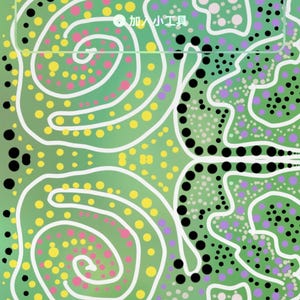May include: A green and white abstract digital art wallpaper with the time 11:45 displayed in the center. The background features a pattern of white lines and colorful dots, with text in Chinese characters.
