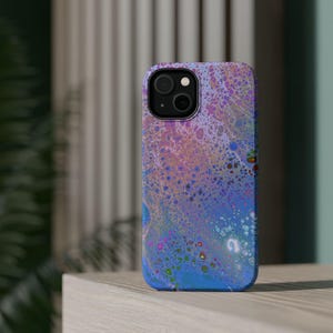 iPhone 17 Pro Max, 16, 15, 14  Case, Opal Iridescent Shell Art, MagSafe Impact Resistant Cover