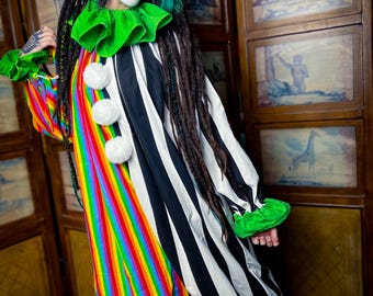 Disfraz de payaso misterioso, ajustable y unisex, estilo payaso.