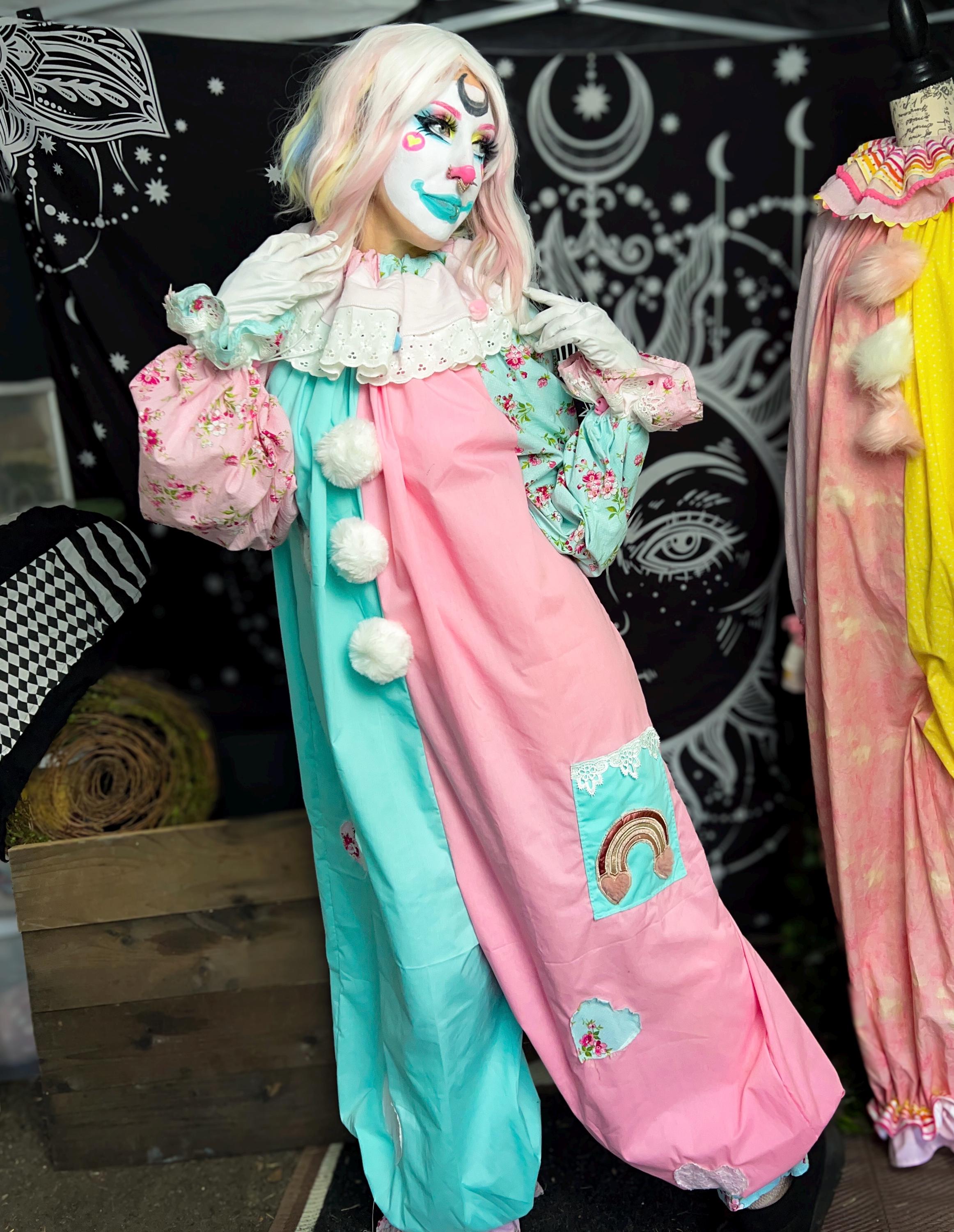 adult pink pastel clown dress costume Pastel Clown