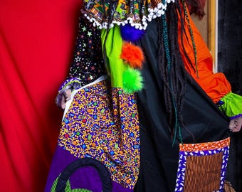 Mystery Clown Suit, Adjustable Unisex Costume, Clowncore, Made to Order