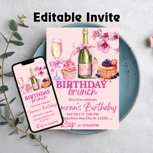 Brunch Invitation Birthday Brunch Flyer Birthday Brunch Invitation Birthday Brunch Invite Brunch Birthday Invitation Brunch Invitations