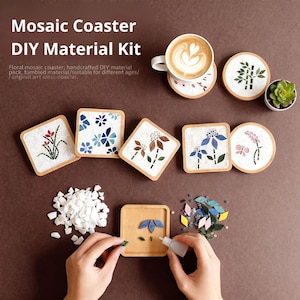Floral Mosaic Coaster DIY Kit | Handmade Craft Gift