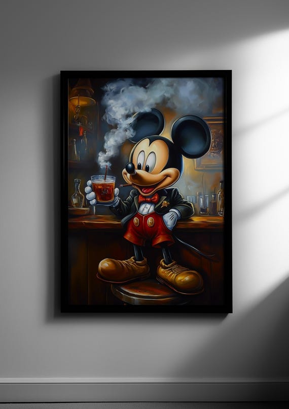 Renaissance Style Oil Painting of Mickey Mouse Wall Art | Instant