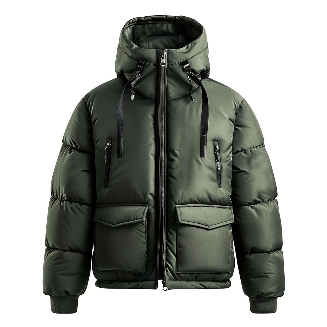 Mens Puffer Jacket With Hood Hip-length Puffer Lightweight