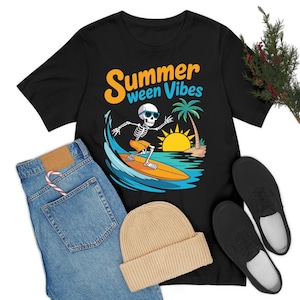 Funny Summer Ween Vibes Skeleton Party Summer Halloween T-Shirt For Men Women