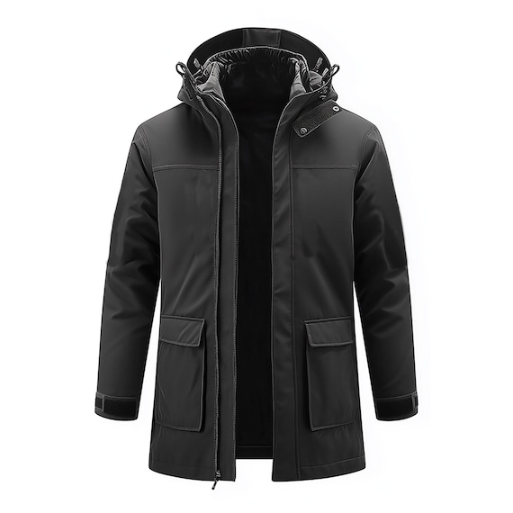 Casaco Parkas Masculino Clássico Verde Parka Comprimento Coxa