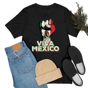 Viva Mexico Proud Fist Mexican Independence T-Shirt For Men Women Kids