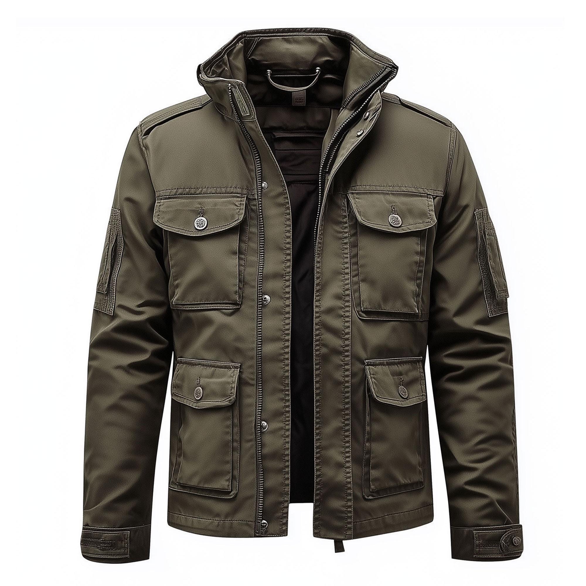 Mens Classic M-65 Field Jackets Hip-length Large Exterior Pockets