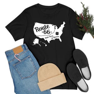 Camiseta de la Ruta 66 de EE. UU., Main Street of America, para hombre y mujer