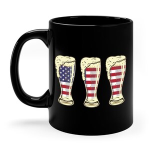 Beer American Flag 4th of July American Independence Day Merica USA Coffee Mug