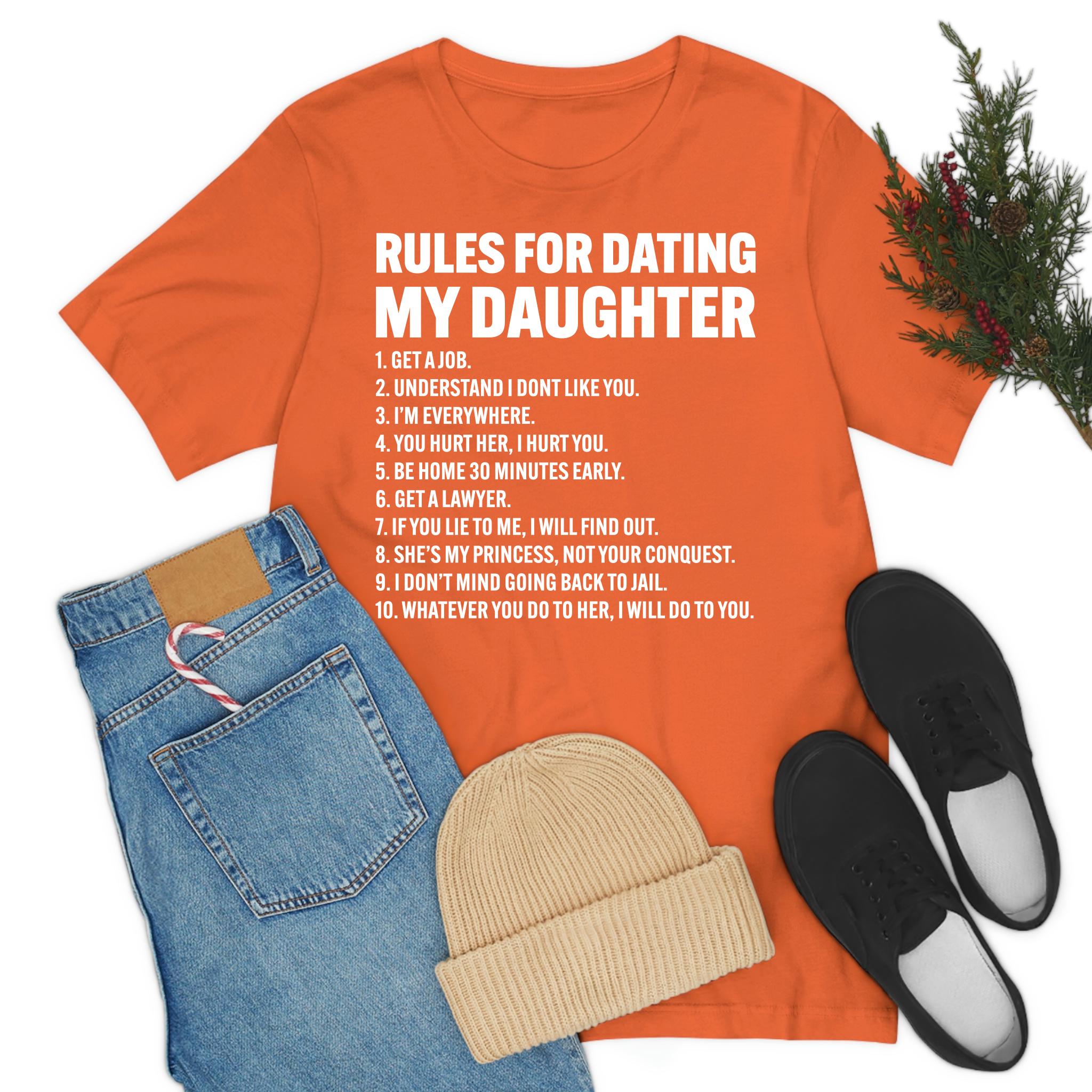 Maglietta Uomo Kerner BeWild Brand 'Top Ten Rules For Dating My Daughter' – Cotone Biologico 100% - 3