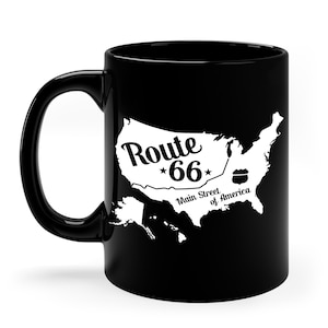 Taza de café de la Ruta 66 de EE. UU., calle principal de Estados Unidos, para hombres y mujeres