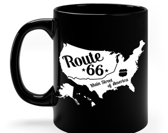 Taza de café de la Ruta 66 de EE. UU., calle principal de Estados Unidos, para hombres y mujeres