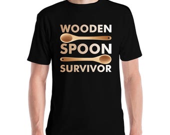 Grappig Houten Lepel Survivor Retro Nieuwigheid Sarcastisch T-shirt Heren Dames