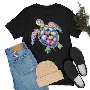 Hawaiian Sea Turtle Tie-Dye Hawaii Colorful Beach Summer T-Shirt For Men Women