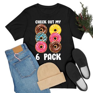 Zabawna koszulka „Sprawdź mój sześciopak” Donut Gym Foodie