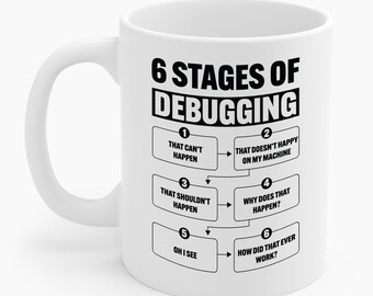 6 Etapas de Depuração - Programação Divertida - Ciência da Computação - Caneca de Café