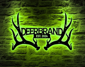 Custom Deer Antler Family Monogram Sign, Hunter Gift, Hunting Sign, Personalized Family Name Sign, Deer Sign, Father's Day Sign Gift For Him