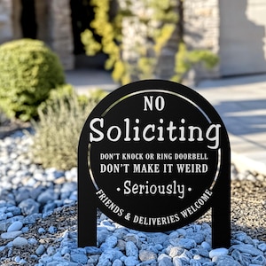 No Soliciting Yard Sign, Metal House Sign, No Soliciting Sign for Home Decor, Funny Metal Yard Stake, Outdoor Decoration, Housewarming Gifts