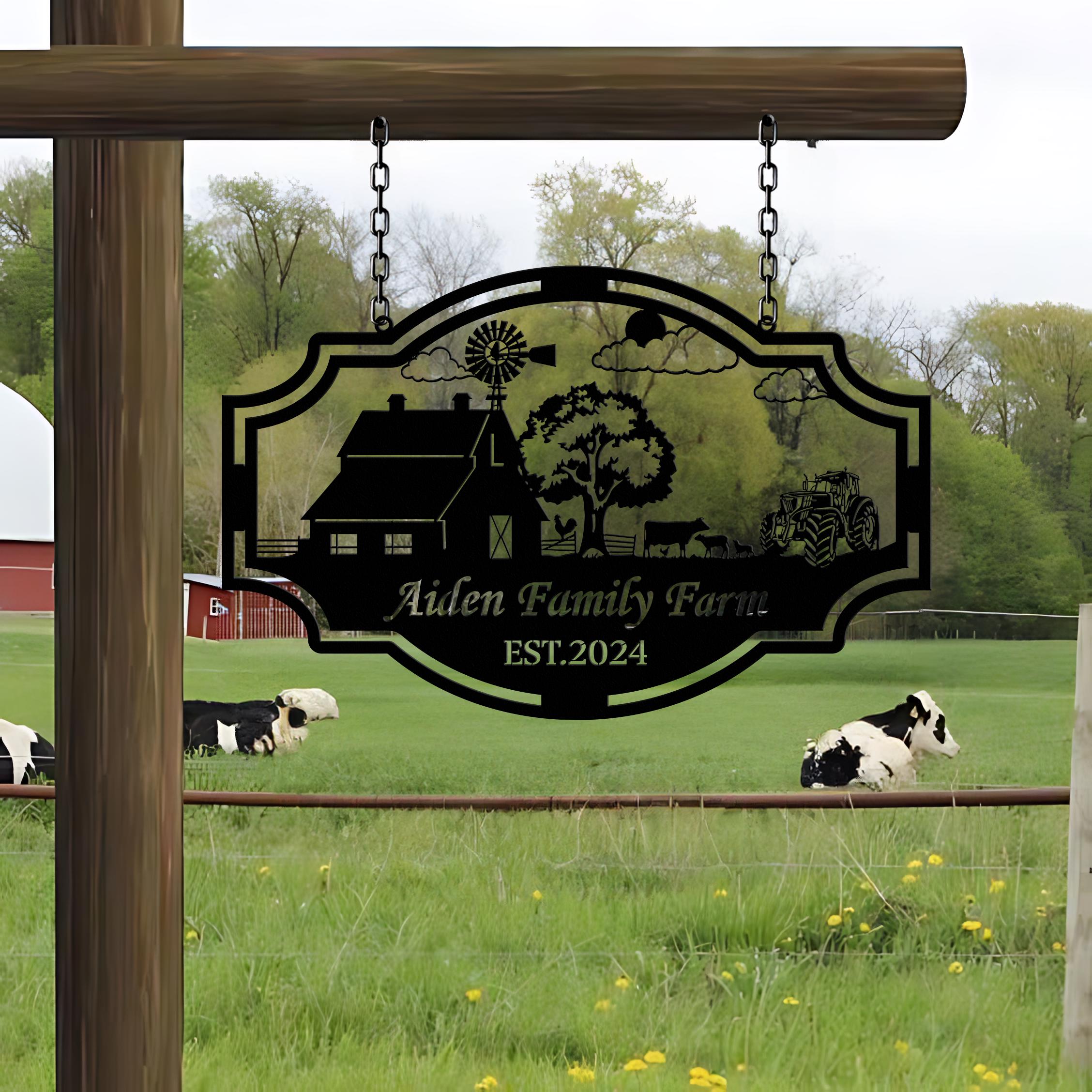 Personalized Farmhouse Sign,metal Farm Sign,custom Metal Farm Name Sign ...