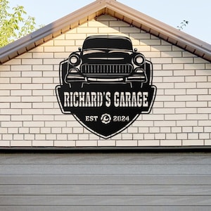 Custom Garage Metal Sign,Car Sign,Work Shop Decor,Garage Decor,Garage Sign,Man Cave,Mechanic Gifts,Car Name Sign,Gift for Dad, Father&#39;s Day