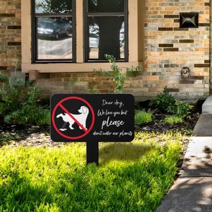 Bitte halten Sie Hunde vom Rasen ab, Schild, kein Pooping-Hund, Yard-Schild, Hunde-Pee-Warnung, Gartenstecker, Outdoor-Pet-Abschreckung, lustiges Yard-Schild