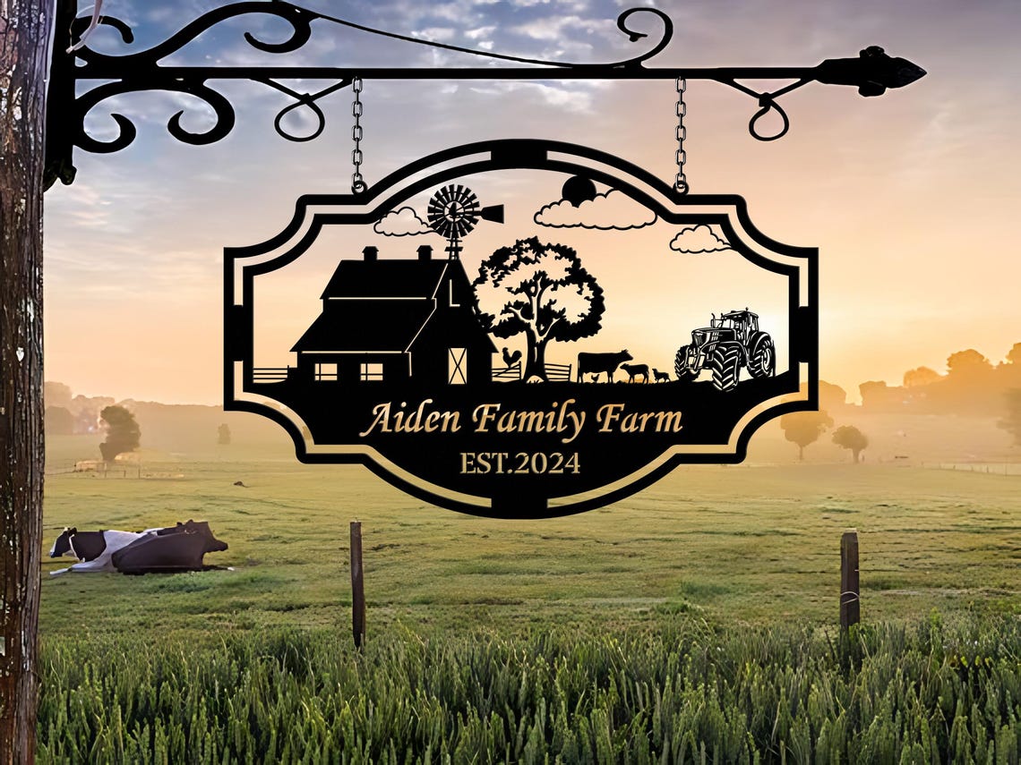 Personalized Farmhouse Sign,metal Farm Sign,custom Metal Farm Name Sign ...