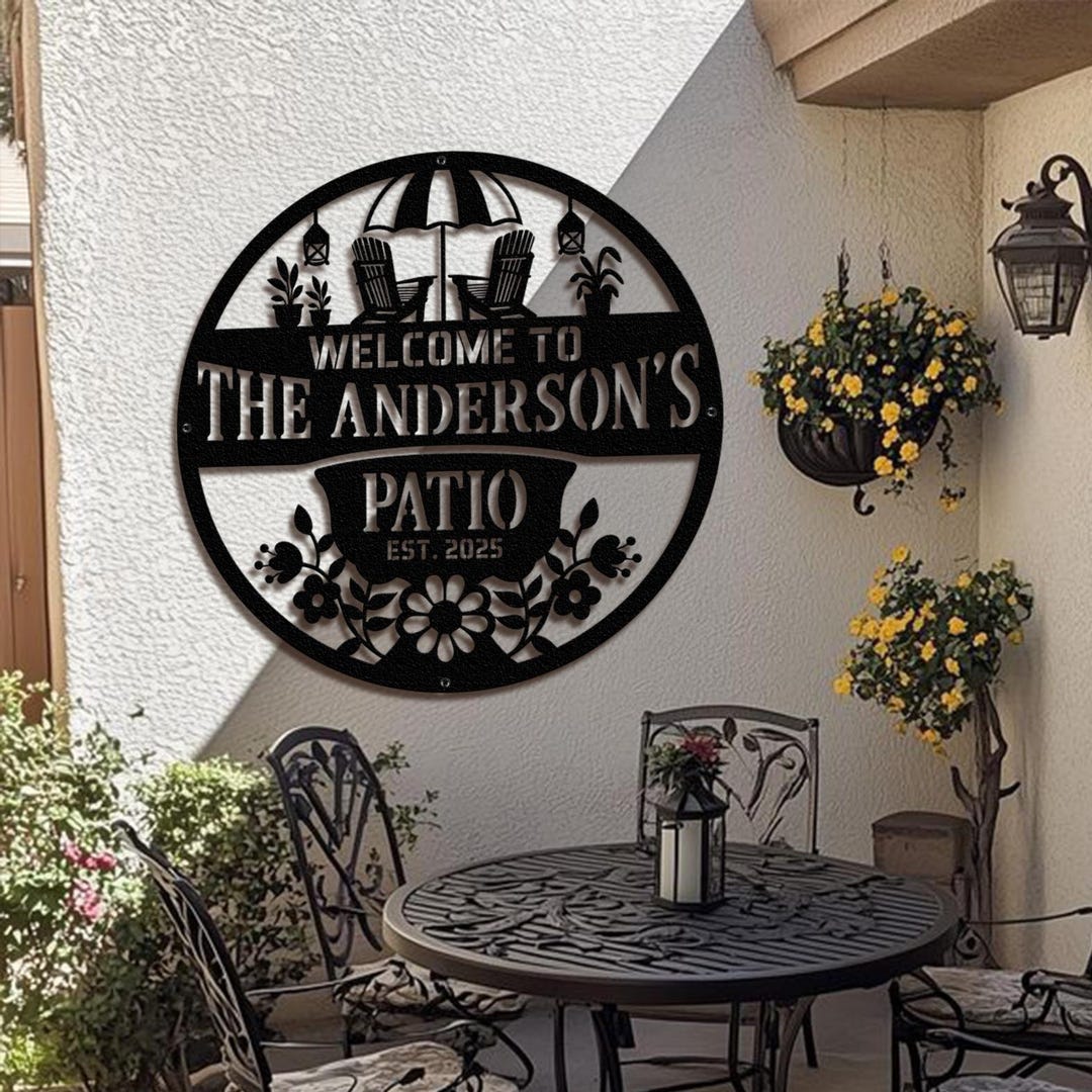 Personalized Metal Patio Sign, Custom Metal Backyard Sign, Outdoor ...