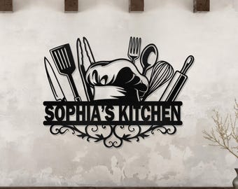 Custom Kitchen Metal Wall Art, Personalized Metal Signs, Kitchen Wall Decor, Kitchen Sign, Housewarming gift, Chef Gifts, Mothers Day Gifts