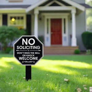 No Soliciting Yard Sign, Metal House Sign, No Soliciting Sign for Home Decor, Funny Metal Yard Stake, Outdoor Decoration, Housewarming Gifts