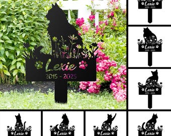 Custom Cat Memorial Stake, Cat Grave Marker, Cat Breed Metal Sign, Pet Memorial Gift, Cat Memorial Plaque, Pet Loss Gift, Remembrance Stake