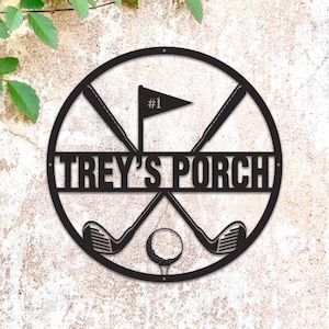 Golf Custom Name Metal Sign, Golf Sign, Bar Sign, 19th Hole, Custom Golf Sign, Man Cave, Home Bar, Game Room Sign, Fathers Day, Golfer Gift