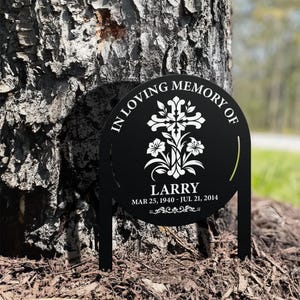 Personalized Memorial Tree Plaque with Stake,Sturdy Metal Garden Marker,Tree Sign,Tree Plaque Marker, Memorial Sign, Custom Metal Yard Stake
