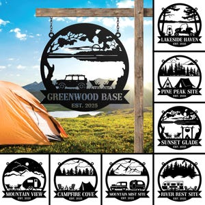 Personalized Your Own Camping Sign, Metal Campsite Stake, Camper Decor, Campfire Sign, Fifth Wheel Decor, Camp Name Sign, Outdoor Decor