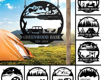 Personalized Your Own Camping Sign, Metal Campsite Stake, Camper Decor, Campfire Sign, Fifth Wheel Decor, Camp Name Sign, Outdoor Decor