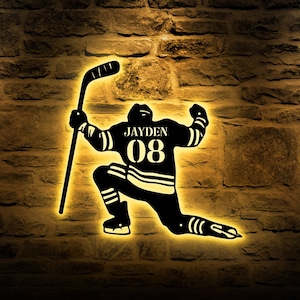 Hockey Name Sign, Metal Wall Art, Personalized Hockey Name Sign, Sports Name Sign, Gift For Hockey Players, Hockey Gift, Sports Wall Art