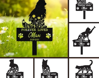 Custom Cat Memorial Stake, Cat Grave Marker, Cat Breed Metal Sign, Pet Memorial Gift, Cat Memorial Plaque, Pet Loss Gift, Remembrance Stake