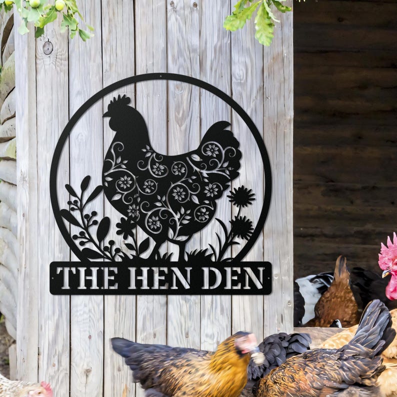 Hen Sign Custom Chicken Coop Sign, Hen House Sign, Chicken Coop Sign, Our Little ...