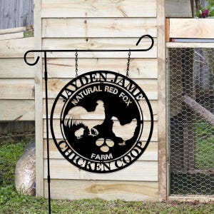 Custom Chicken Metal Sign,Farm house Decor,Chicken Coop Sign Name,Chicken coop Wall Art,Hen house Sign,Farm Sign,Barn Decor,Gift For Dad
