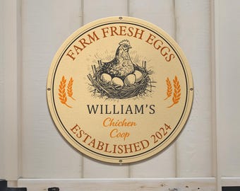 Farm Fresh Eggs Sign, Custom Chicken Farm Sign, Custom Farm Sign, Chicken Coop Sign, Chicken Farm, Eggs Farmed Sign, Farm Decor, Farmer Sign