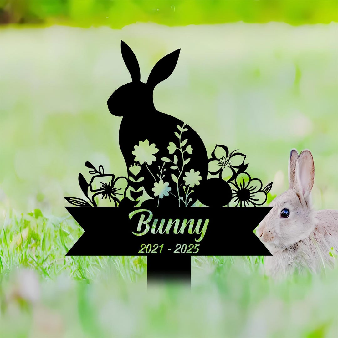 Lop Sign Custom Rabbit Memorial Garden Stake, Lop Rabbit Grave Marker,bunny ...