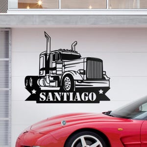 Custom Metal Semi Truck Driver Sign with Led Light, Truck Driver Gift, Semi Truck Wall Decor, Father&#39;s Day Gift, Trucking Company Wall Art