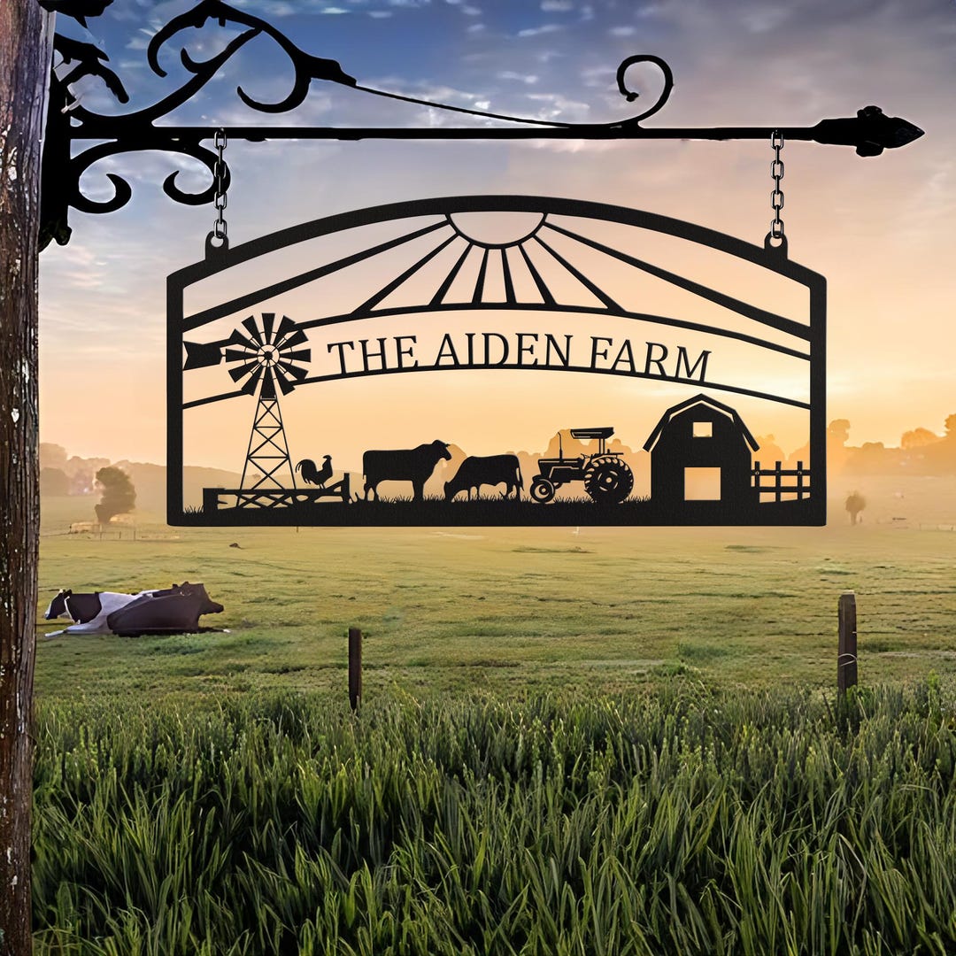 Personalized Farmhouse Sign,metal Farm Sign,custom Metal Farm Name Sign ...