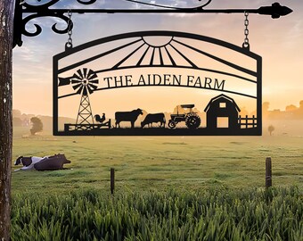 Personalized Farmhouse Sign,Metal Farm Sign,Custom metal farm name sign,Metal Barn Sign,Ranch metal sign,Farmer Gift, Farm sign,Gift For Dad